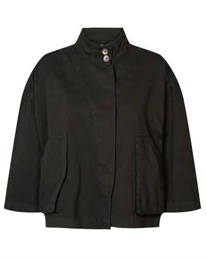 Rabens Saloner - Katje Canvas Light Jakke - Faded Black 